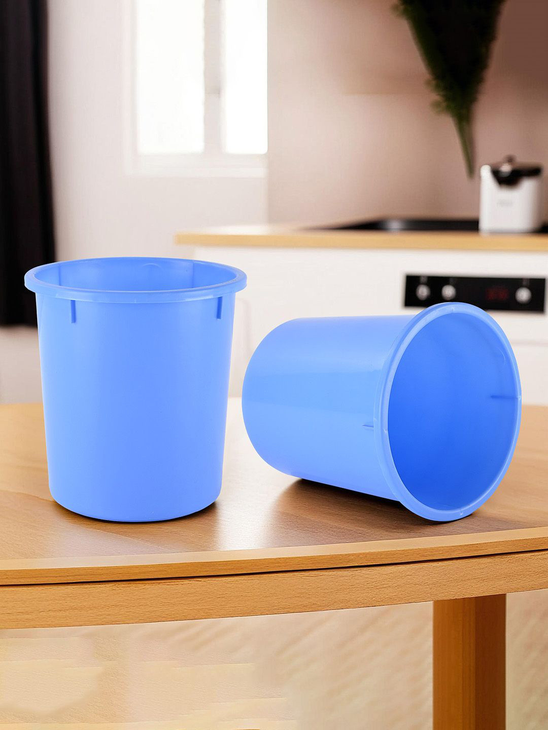 

Kuber Industries 2 Pieces Blue Open-Top Dustbins 5L