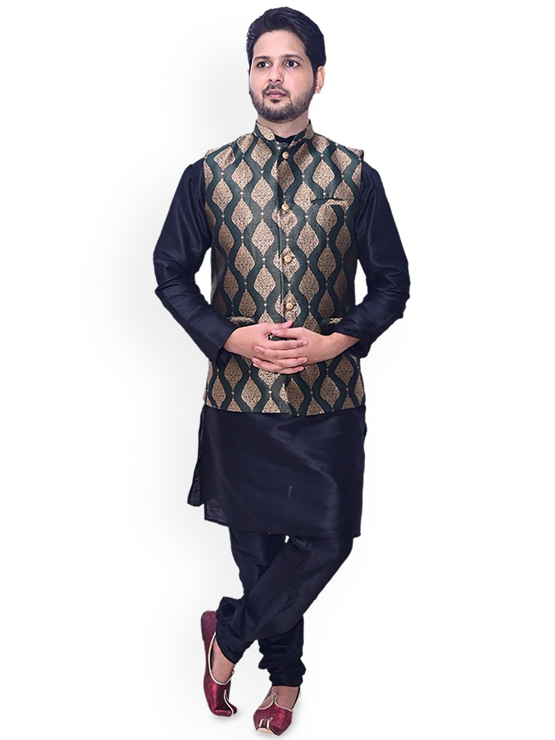 

Om Shubh Mangalam Men Handloom Kurta, Black