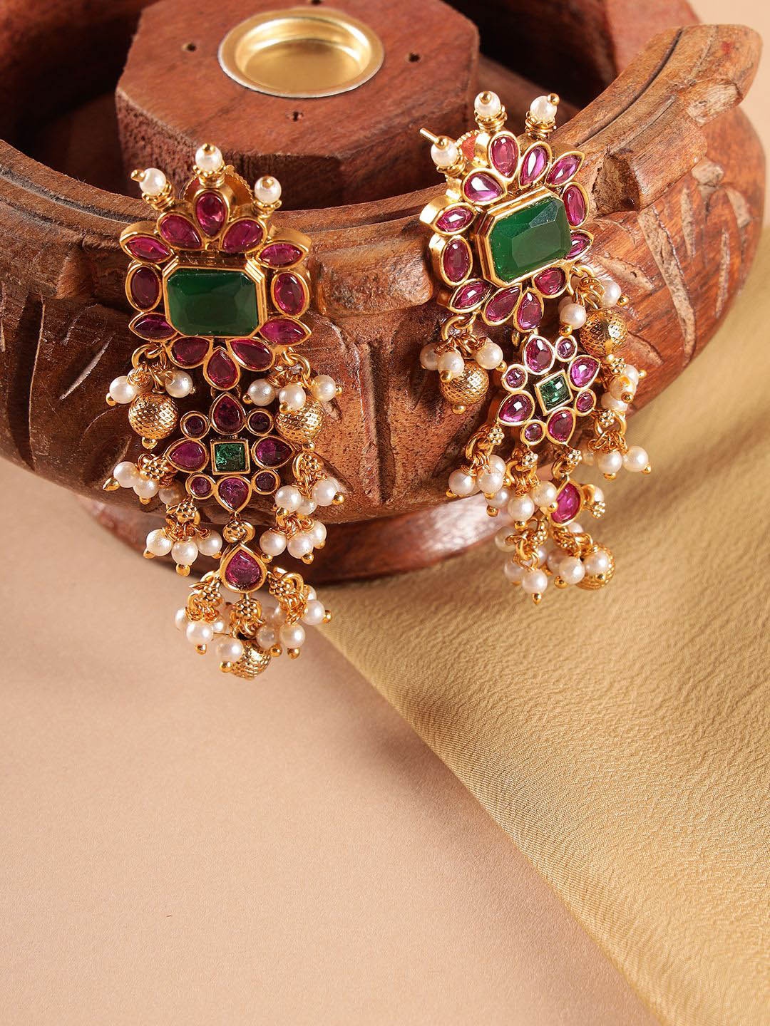 

Kattam Classic Drop Earrings, Pink