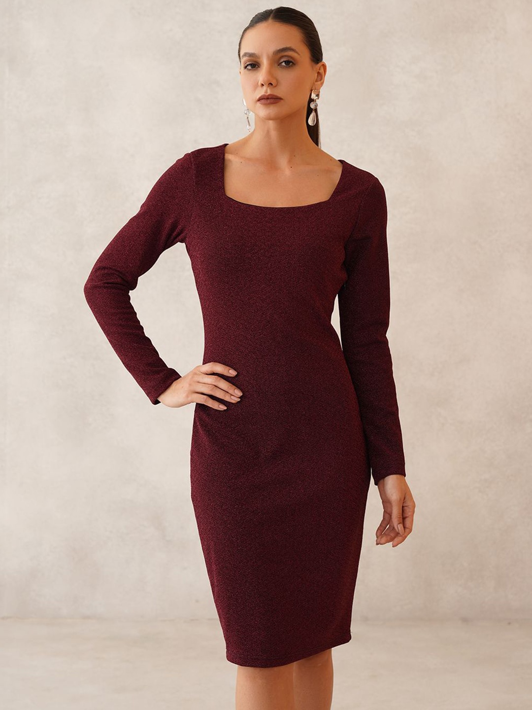 

Beatnik Sheath Dress, Maroon