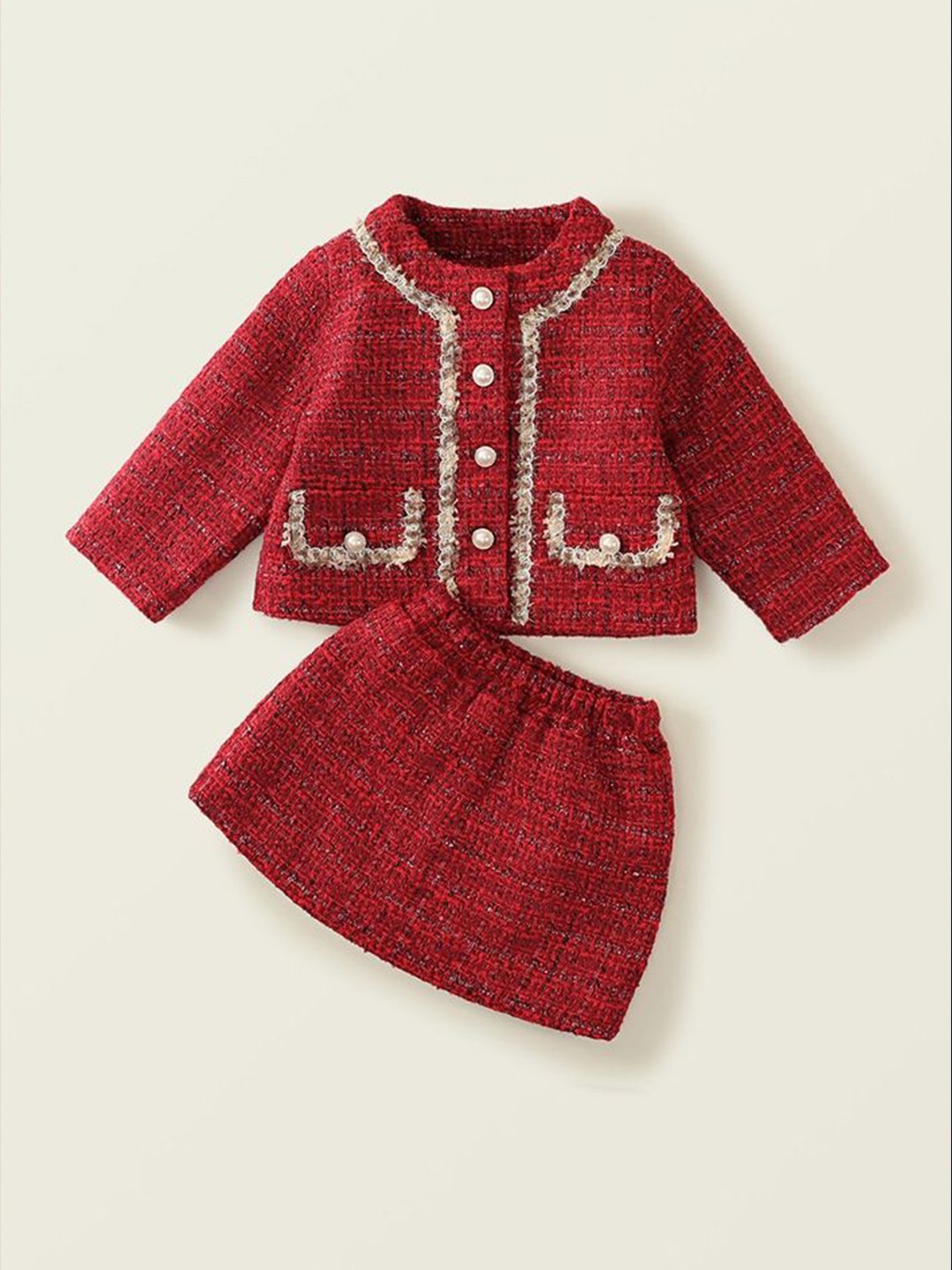 

LULU & SKY Girls Coat with Skirt, Red