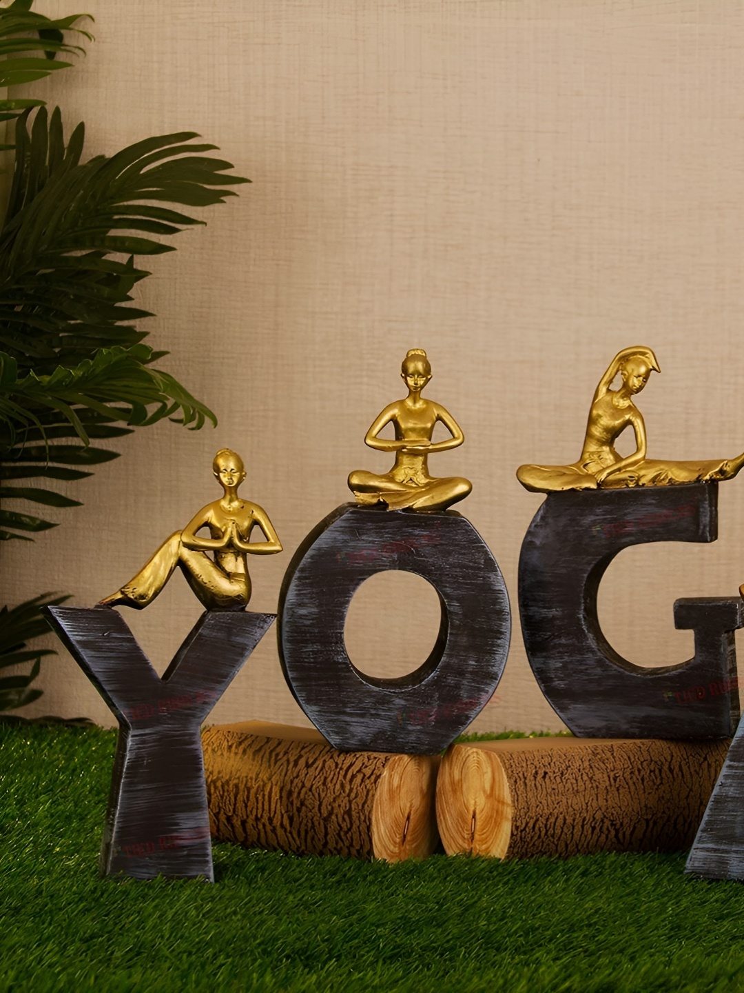 

Vrinban International Black & Gold Toned 4 Pieces Yoga Figurine Showpiece