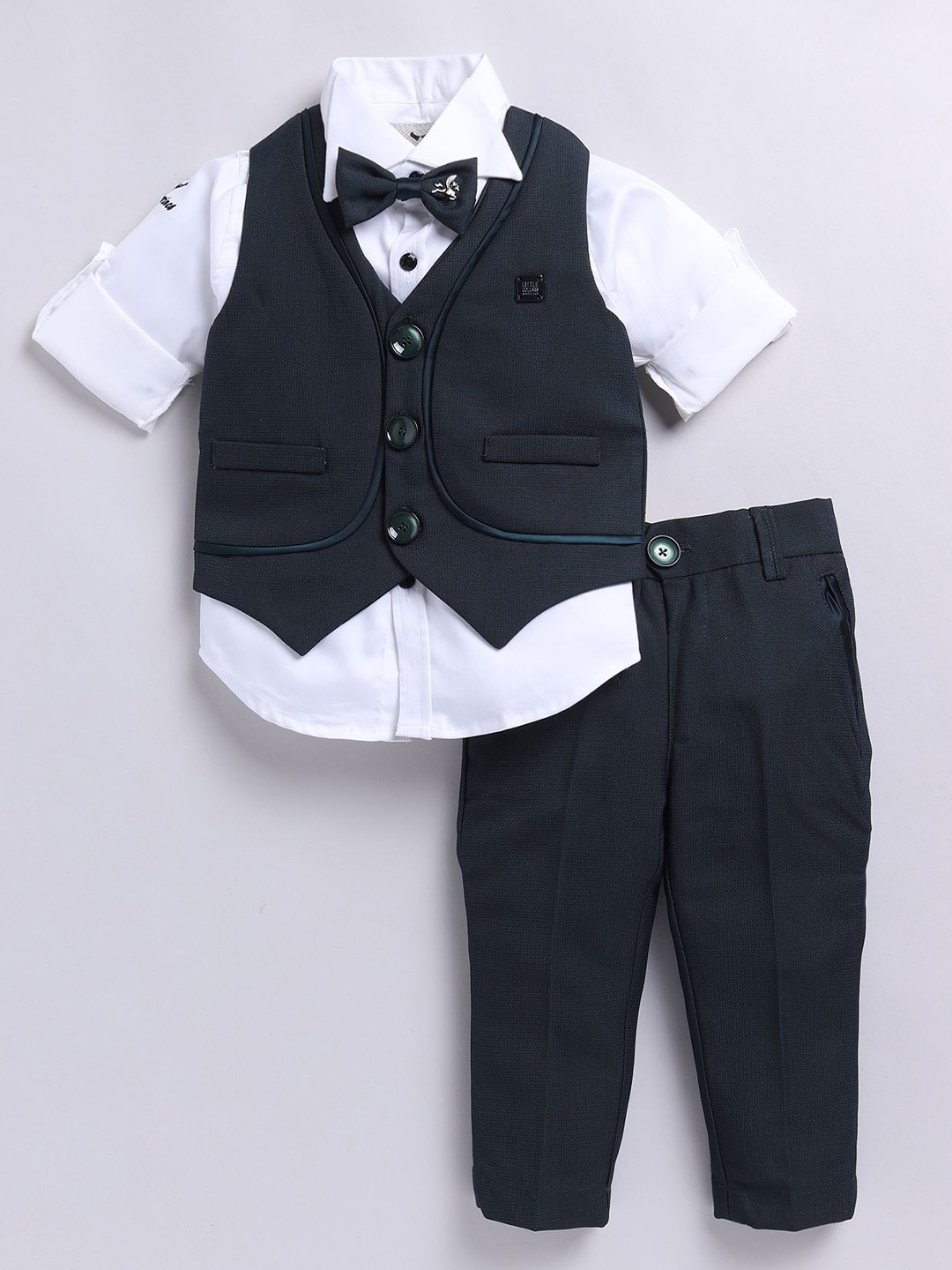 

Little Collars Boys 4 Pcs Waistcoat Suit, Green
