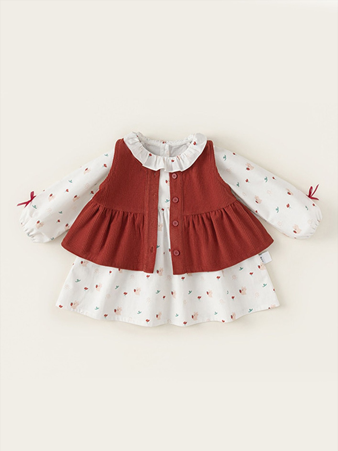 

LULU & SKY Girls Floral Printed A-Line Dress, Brown
