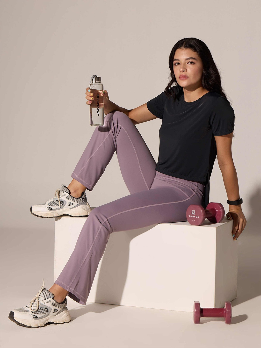 

Cava Light Mauve Grip-It Flare Pants, Pink