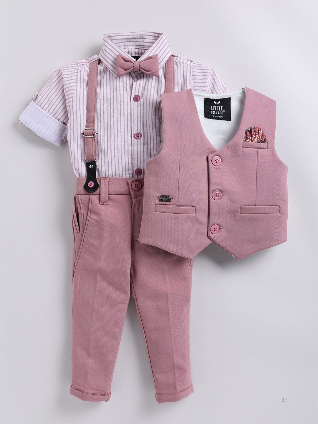 

LITTLE COLLARS Boys 5Pcs Printed Suits, Lavender