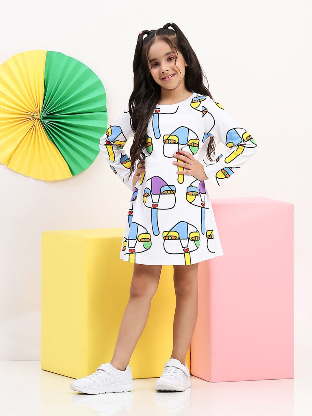 

SPUNKIES Print Fit & Flare Dress, Multi