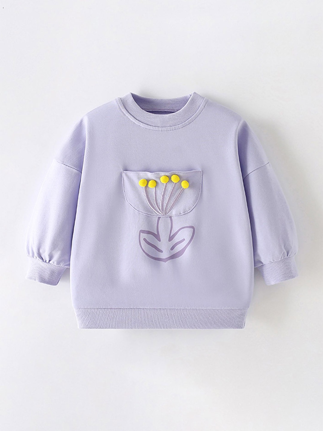 

LULU & SKY Girls Printed Sweatshirt, Purple