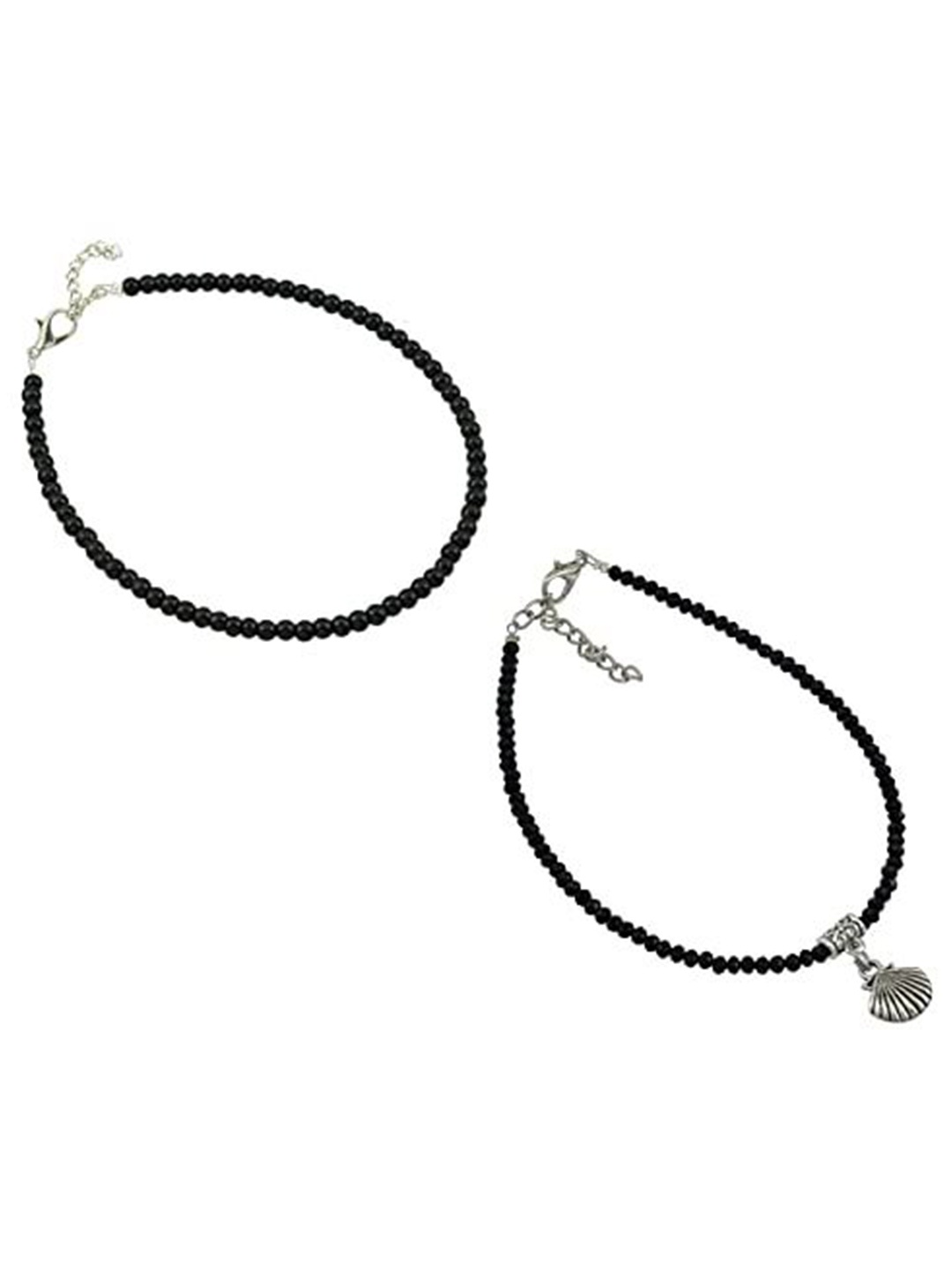 

HIGH TRENDZ 2Pc Oxidised Anklet, Black