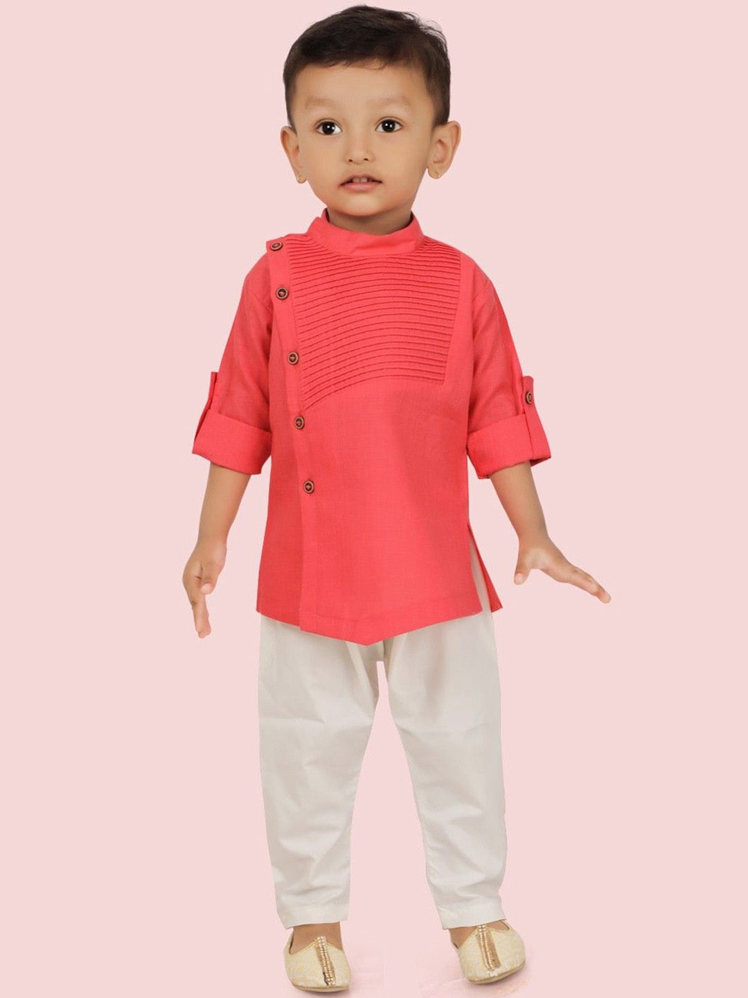 

Ethniks Neu-Ron Boys Regular Pure Cotton Kurta with Pyjamas, Red