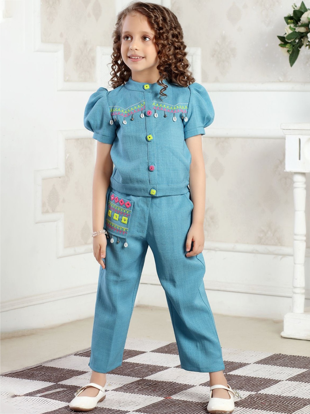 

Lei-Chie Girls Shirt with Trousers, Blue