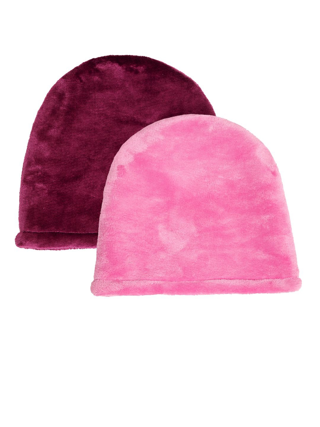 

KLOTTHE Pack Of 2 Men Woollen Beanie Caps, Pink