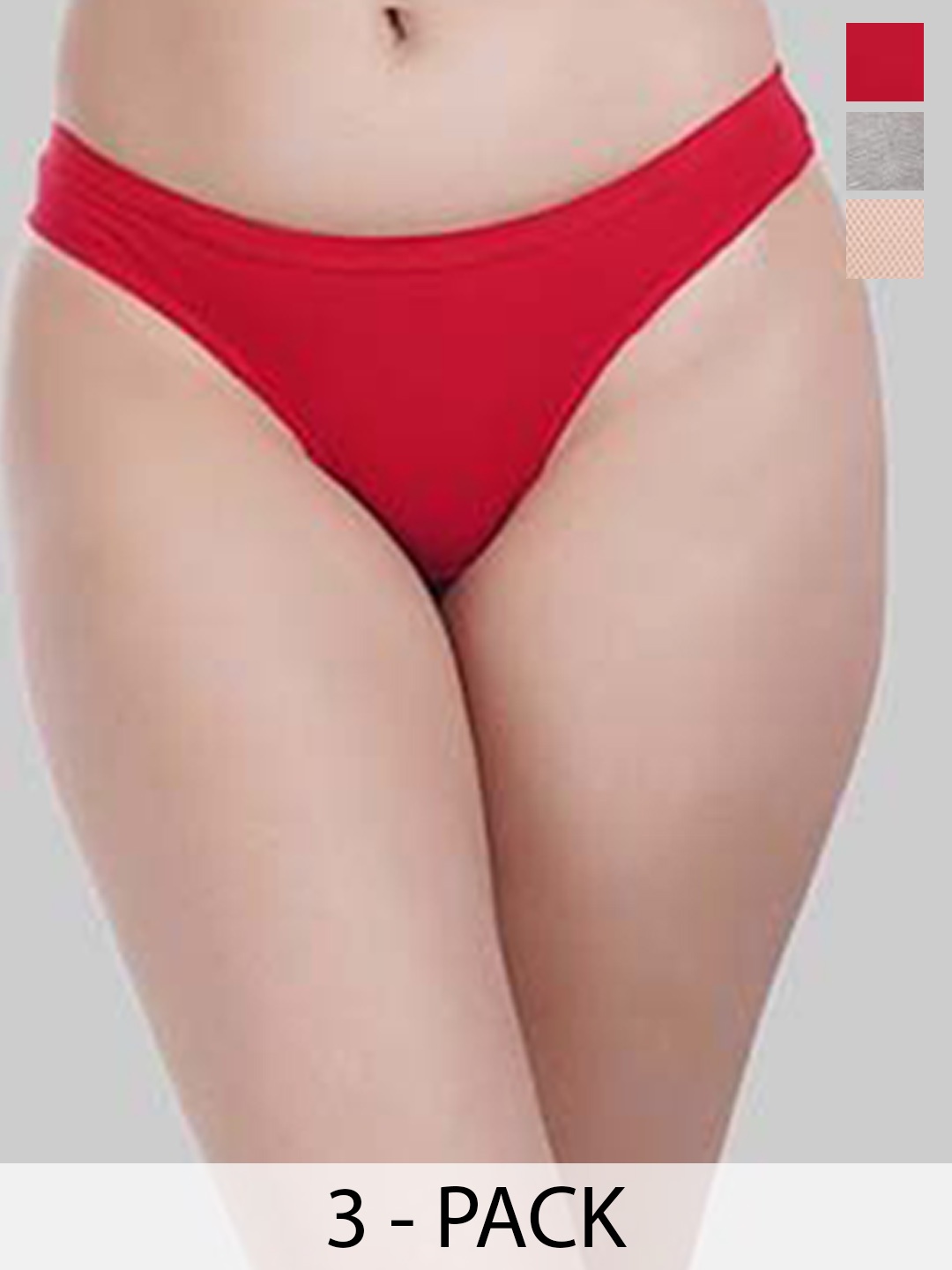 

YOU FOREVER Women Pack Of 3 Thongs Briefs, Beige