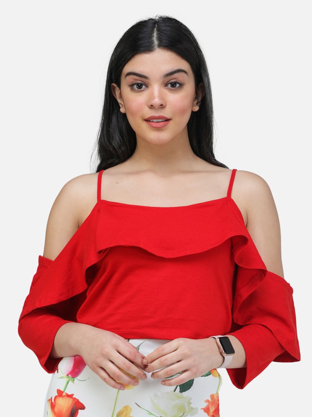 

BAESD Cold-Shoulder Top, Red