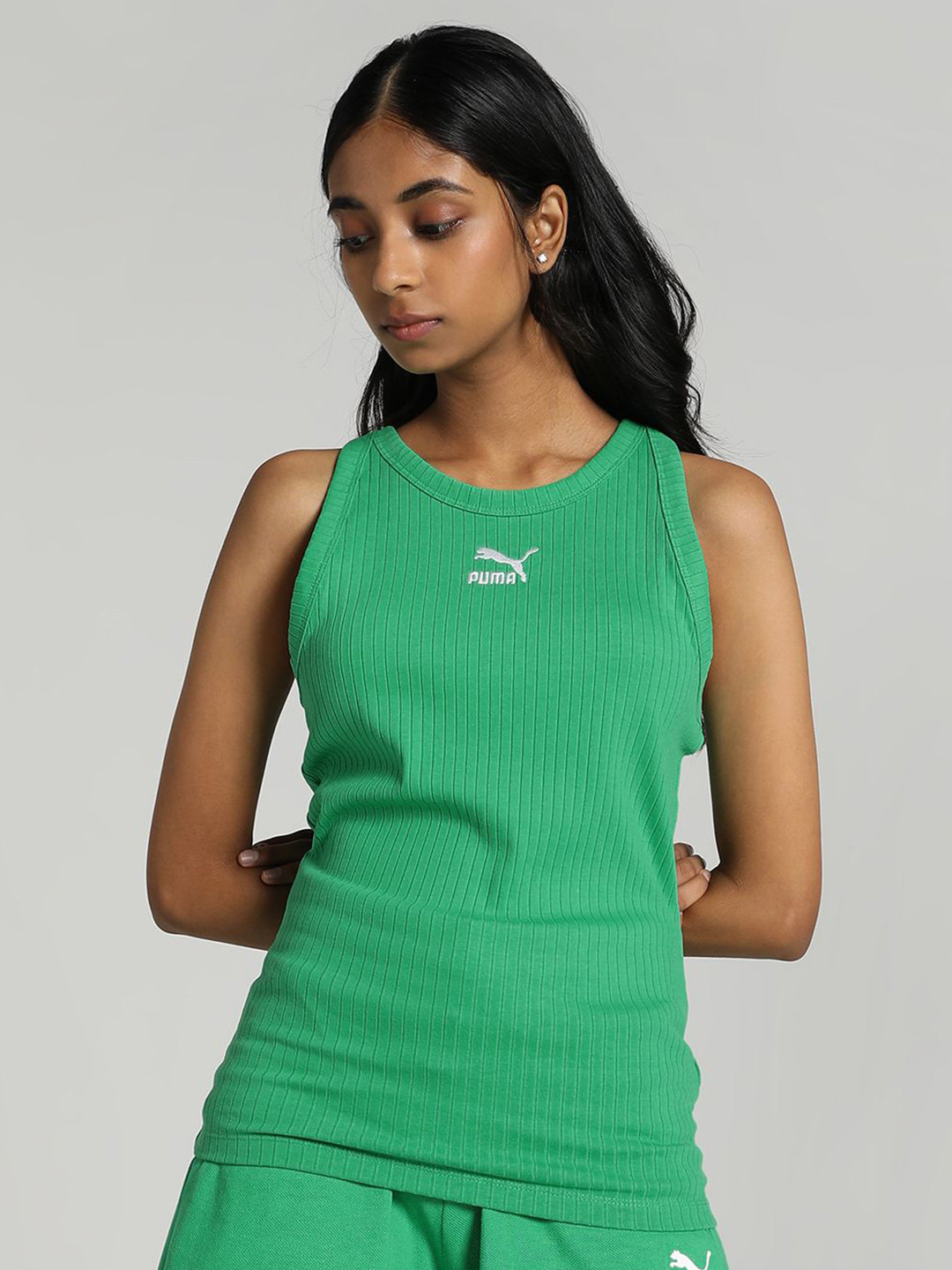

Puma Classic Women's Ribbed Slim Fit Tank Top, Green