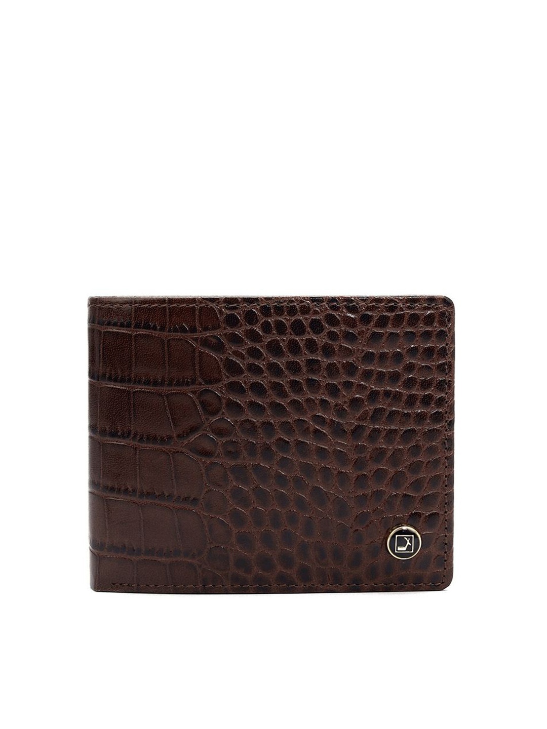 

Da Milano Men Textured Leather Two Fold Wallet, Brown