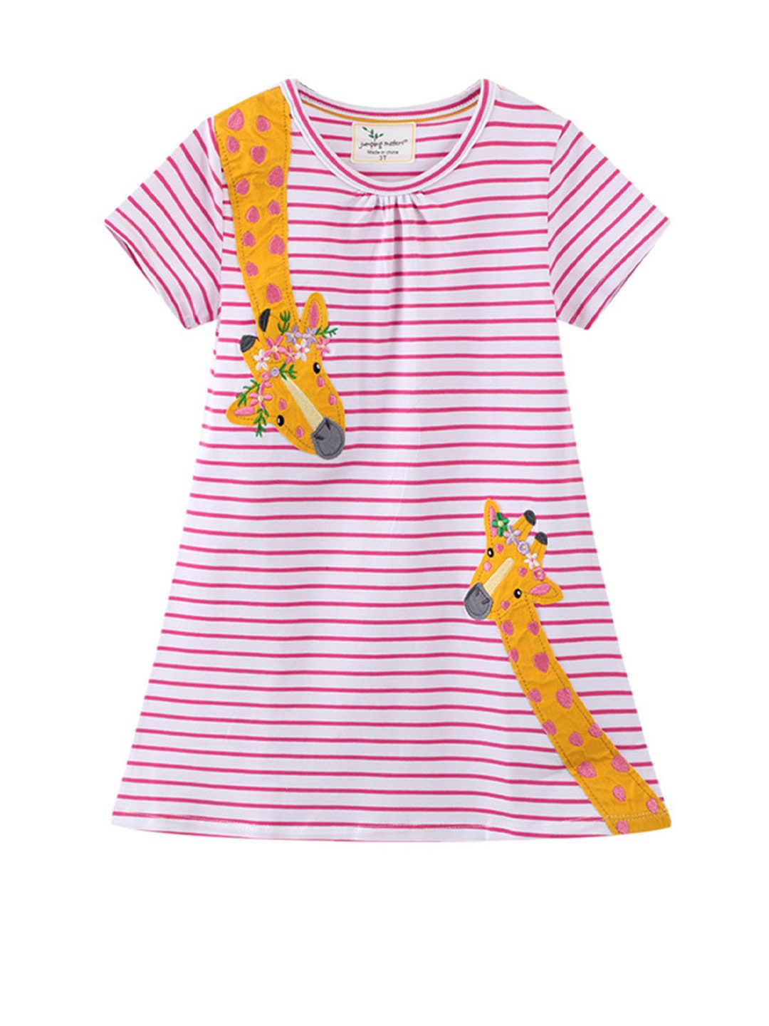 

LULU & SKY Girls Cotton Striped A-Line Dress, White