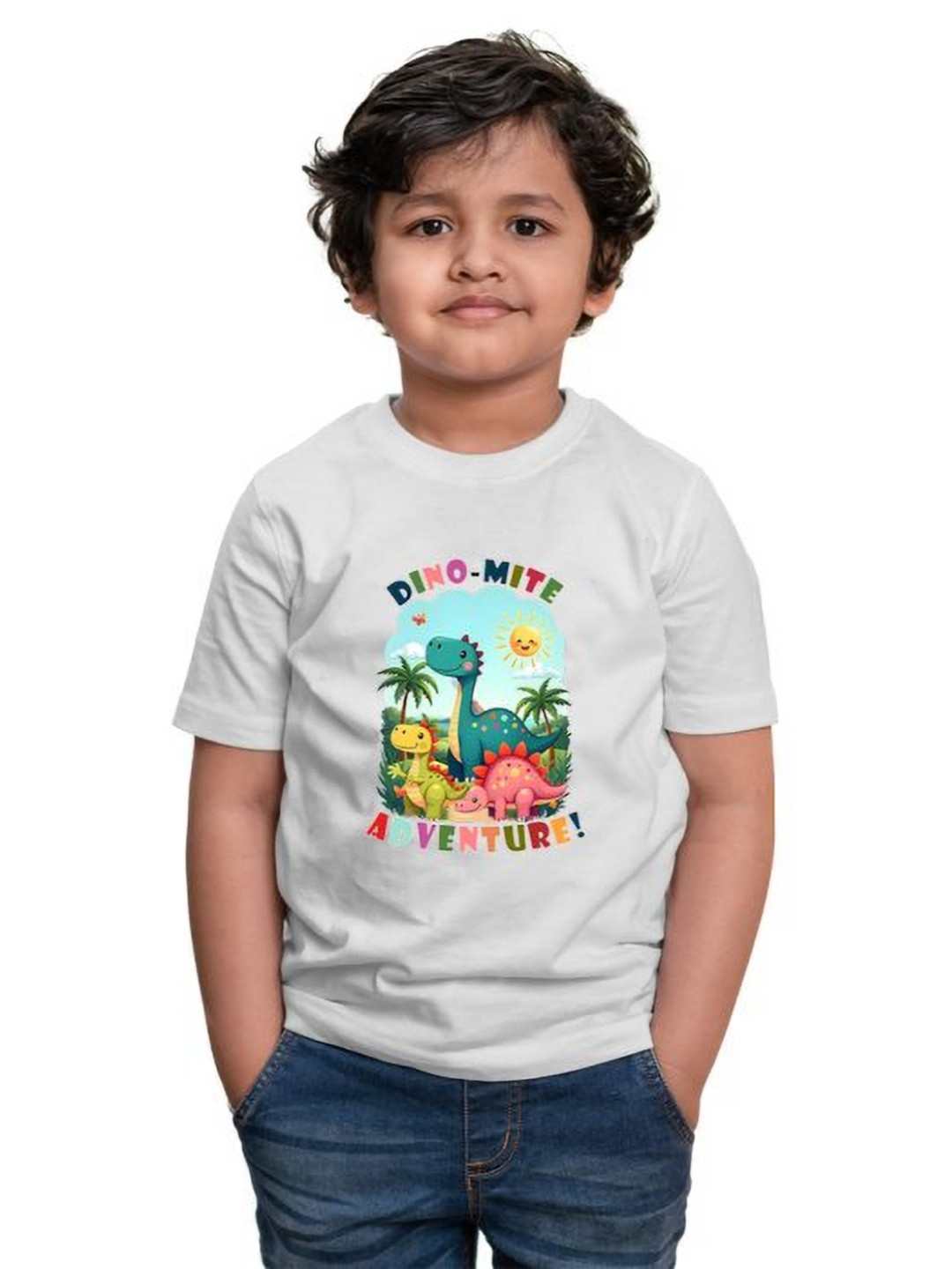 

BAESD Boys Printed Pockets T-shirt, White