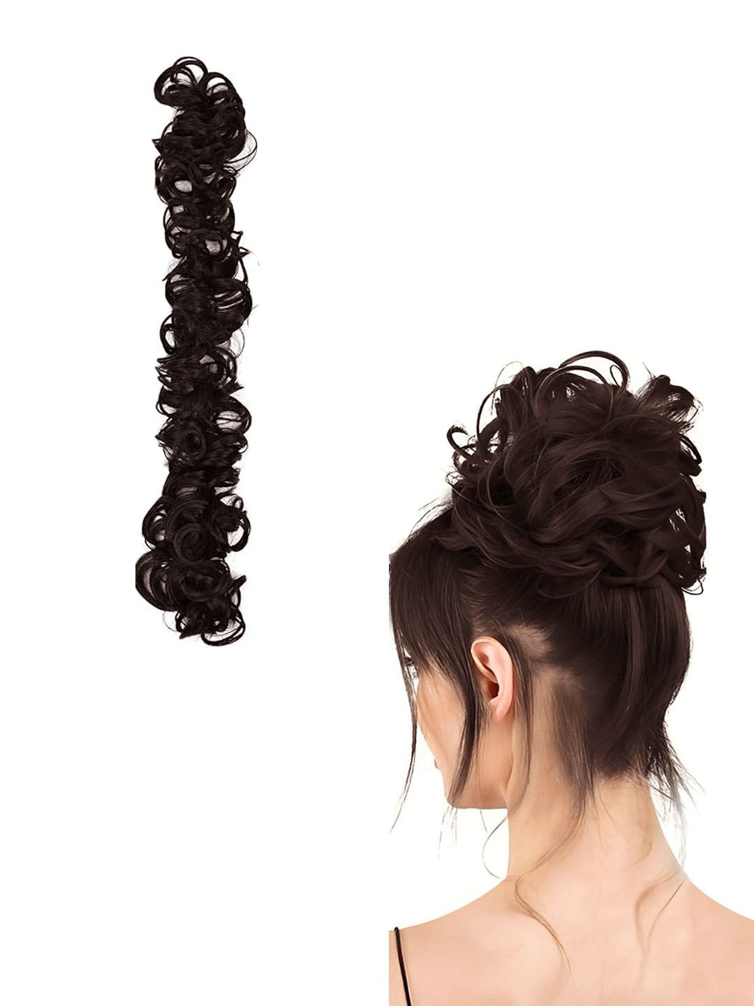 

D-Divine Long Frill Messy Hair Bun Extension - Brown