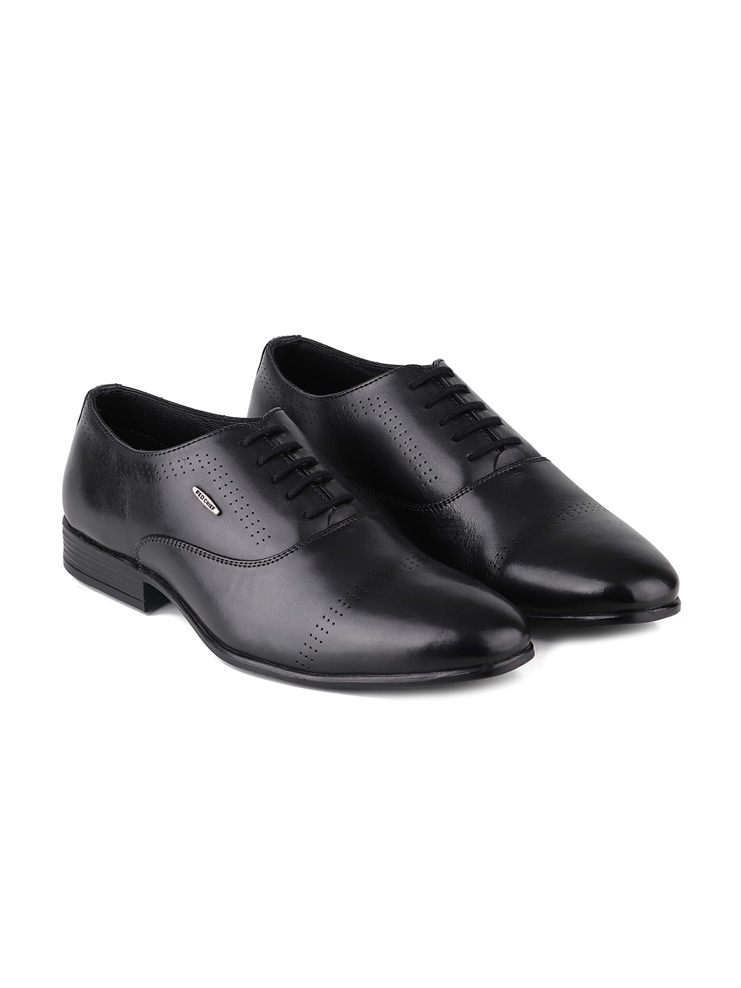 

Red Chief Men Round Toe Leather Formal Brogues, Black