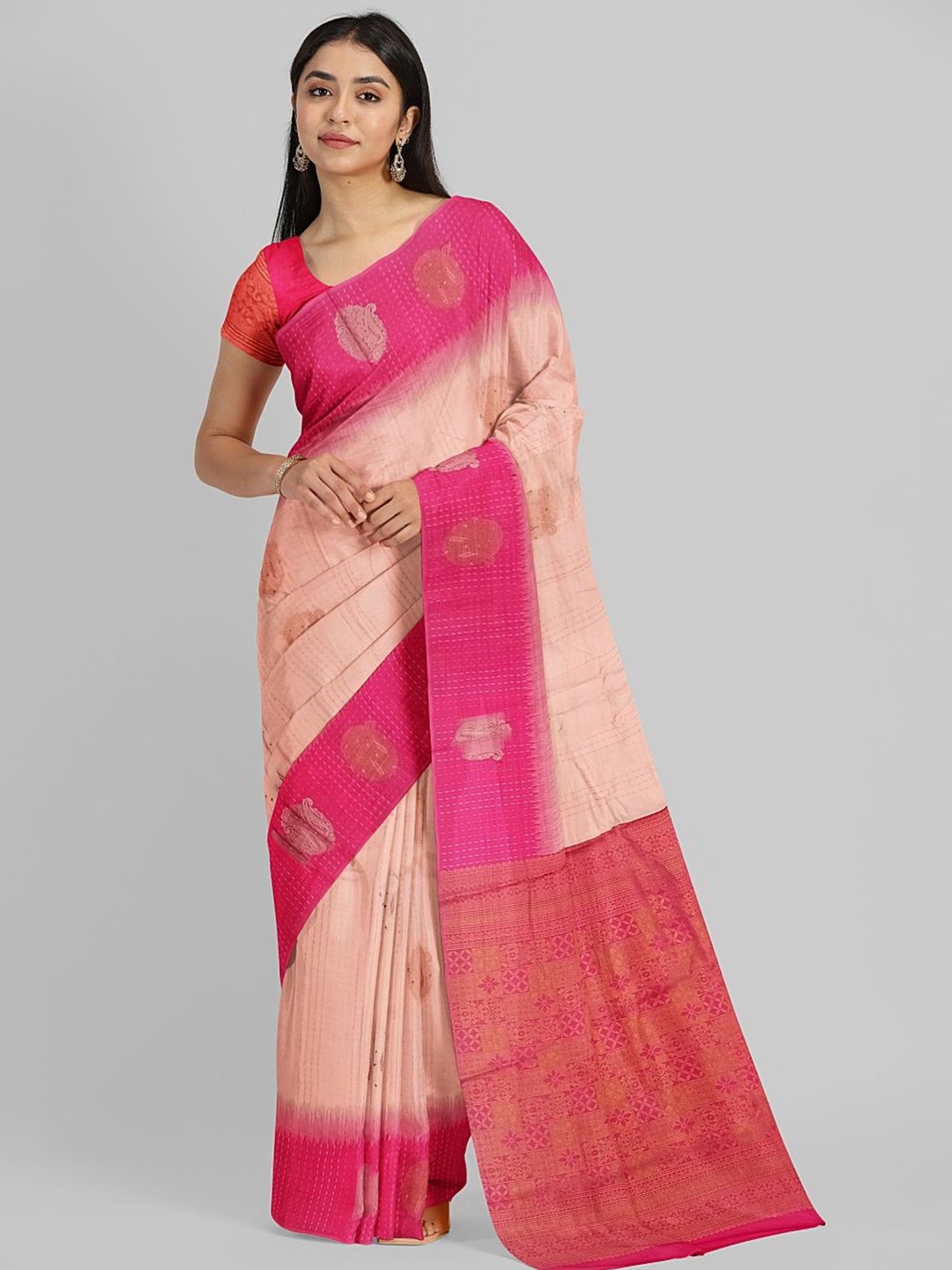 

Avyay Creation Woven Design Silk Blend Kota Saree, Gold