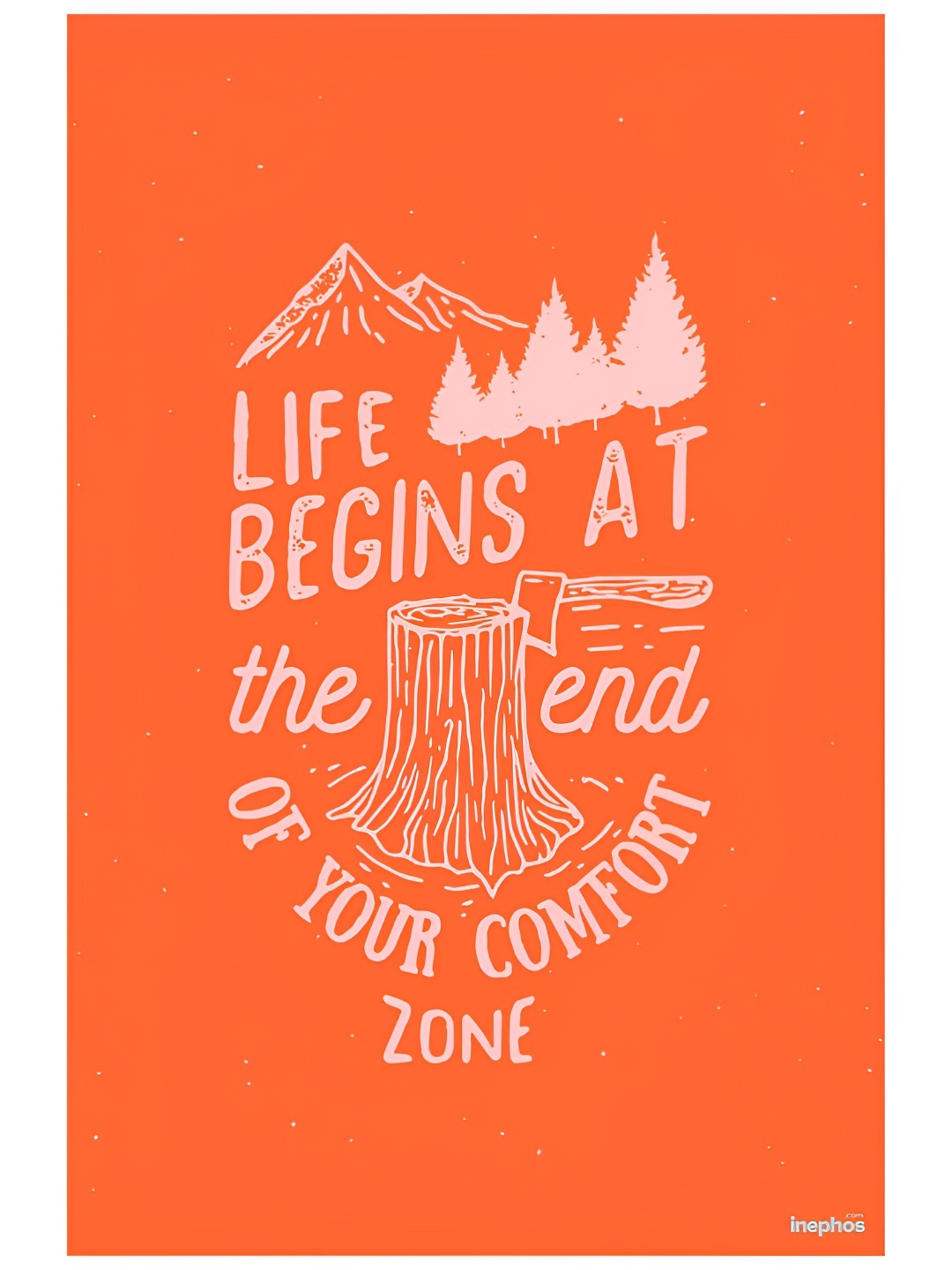 

Inephos Orange Colored & White Typography Printed Wall Poster