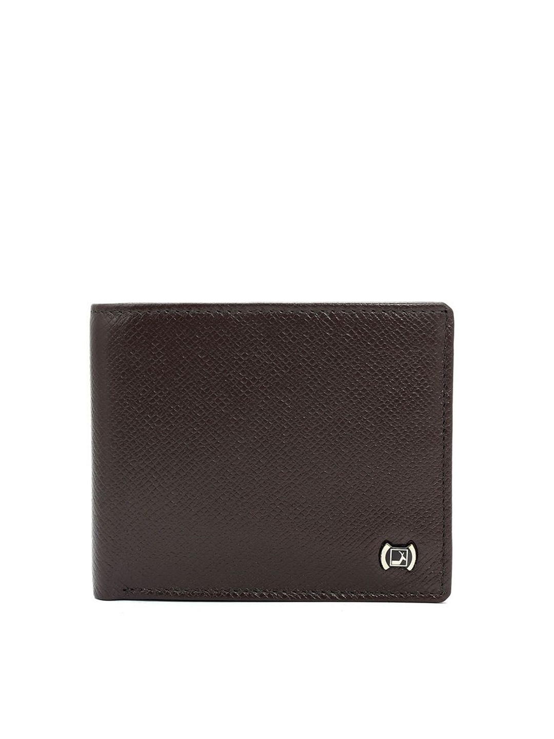 

Da Milano Men Animal Textured Leather Two Fold Wallet, Brown