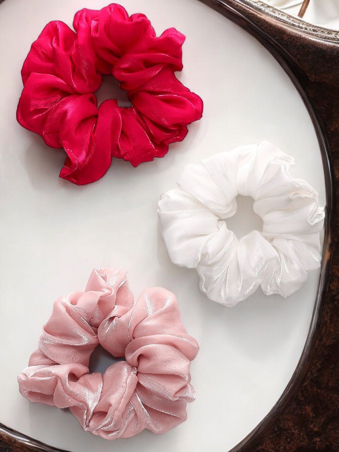

fabula Women Set of 3 Ponytail Holders, Red