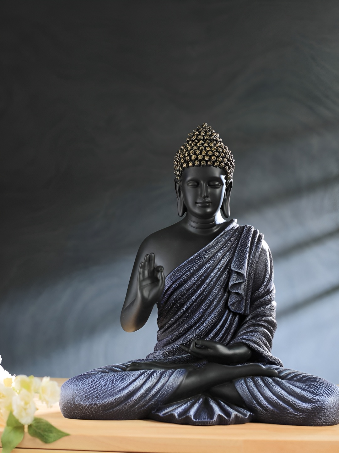 

Vrinban International Blue Buddha Idol Showpiece