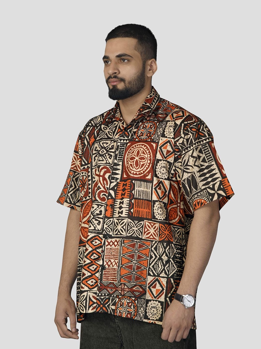 

BOWLIFESTYLE Men Classic Spread Collar Floral Printed Cotton Casual Shirt, Multi