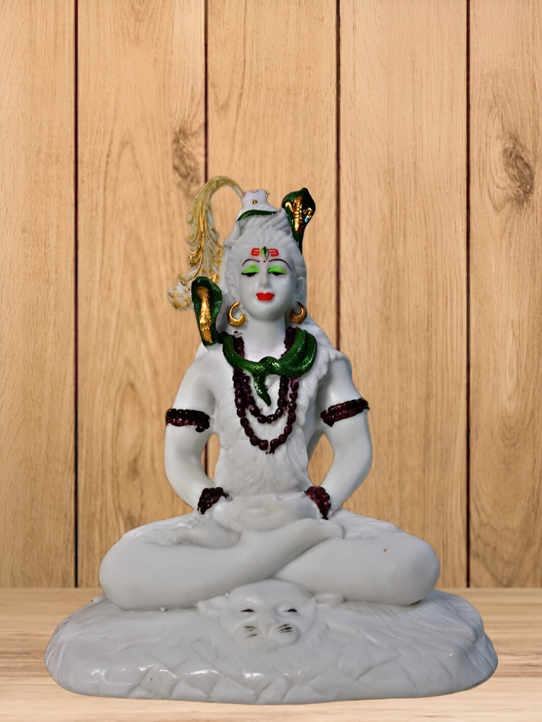 

Vrinban International White & Black Lord Shiva Idol Marble Showpiece