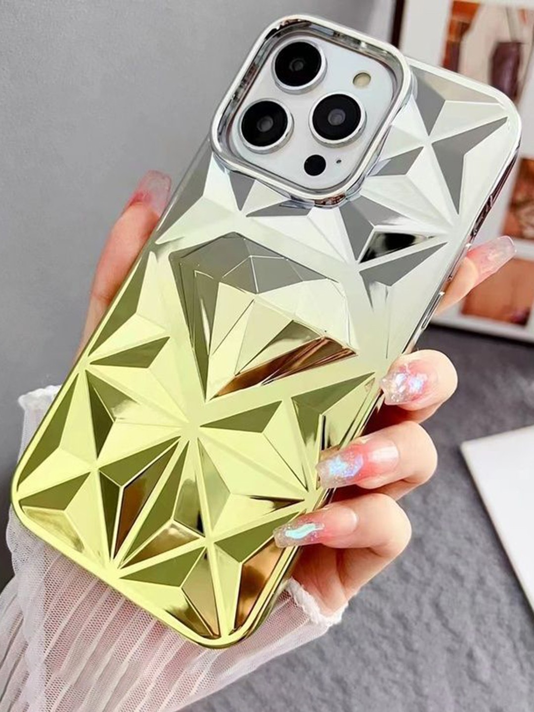 

Luxury Kase Conversational Printed iPhone 13 Pro Max Back Case Mobile Accessories, Yellow