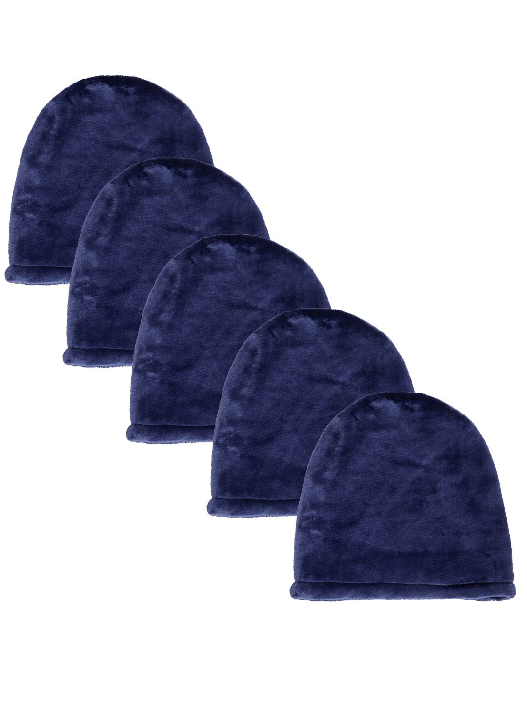

KLOTTHE Men Pack Of 5 Woolen Beanie Cap, Blue