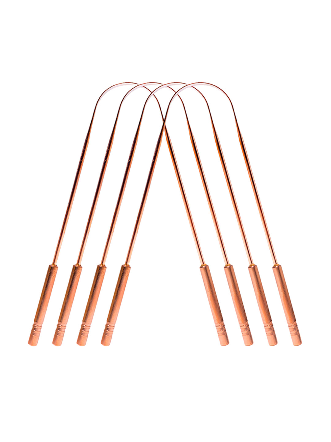 

Nurpi Set Of 4 Copper Tongue Cleaner For Oral Health Reduces Bad Breath, Silver