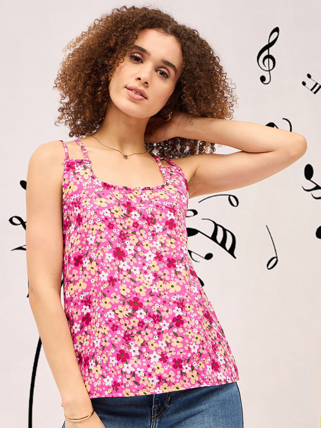 

DressBerry Women Floral Printed Cotton Top, Multi