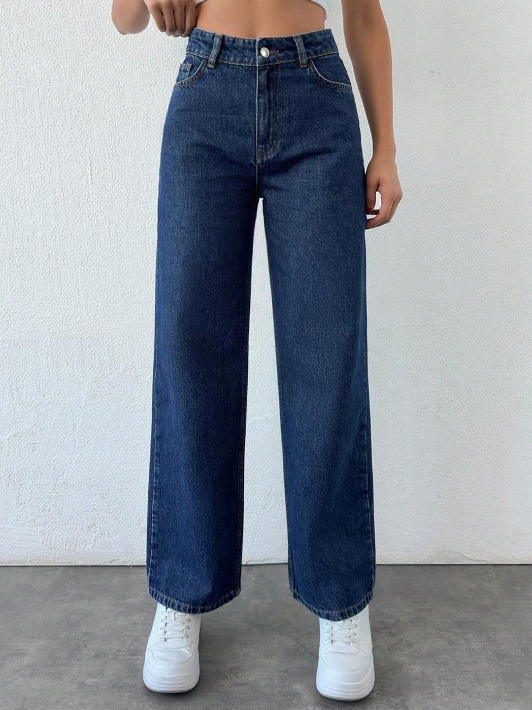 

Kotty Women Straight Fit High-Rise Stretchable Jeans, Blue