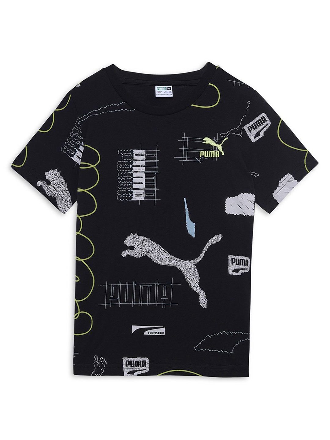 

Puma Classics Brand Love Boys All-Over-Print T-Shirt, Black