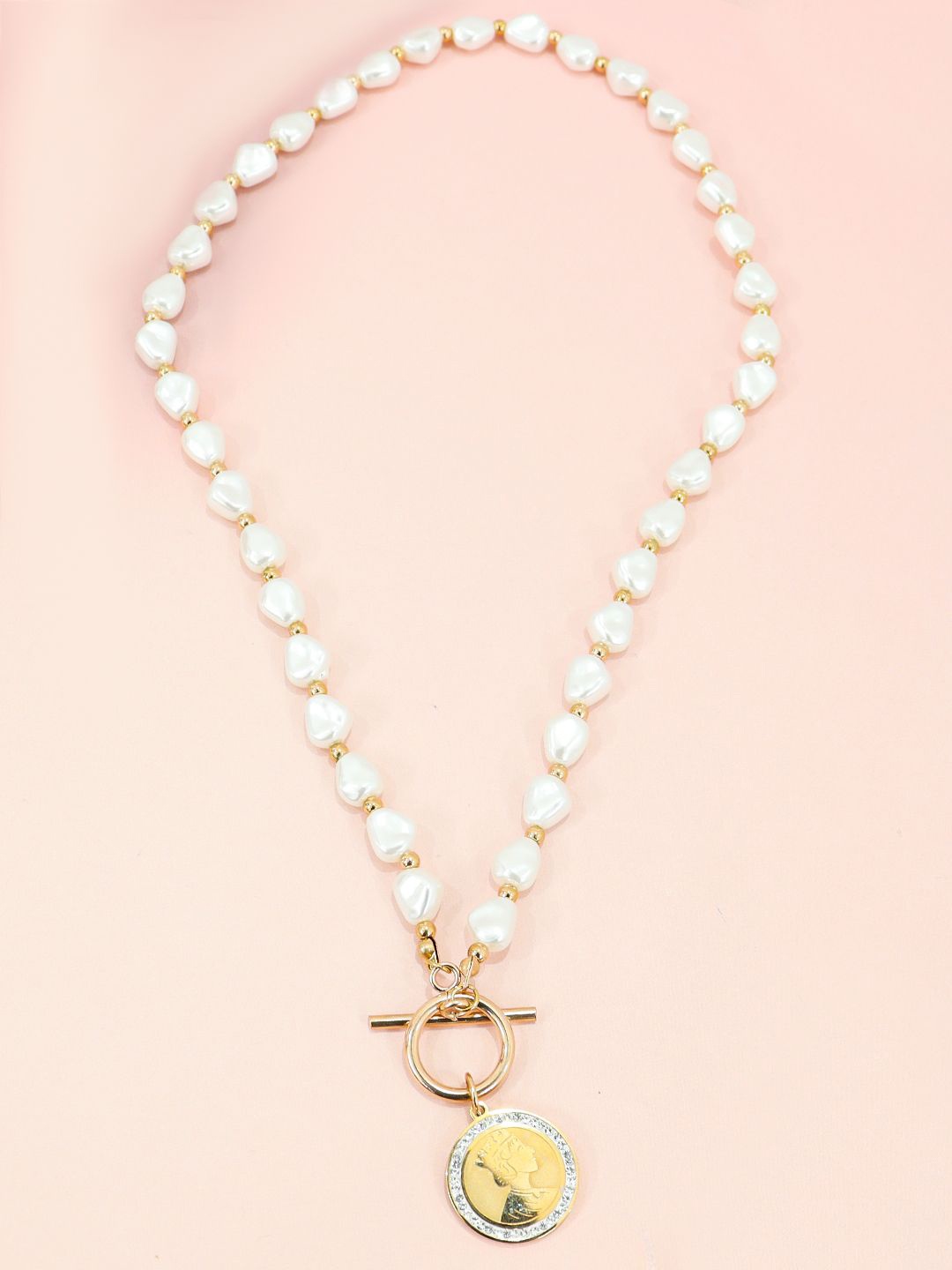 

VAGHBHATT Gold Plated Pearl Beaded Necklace