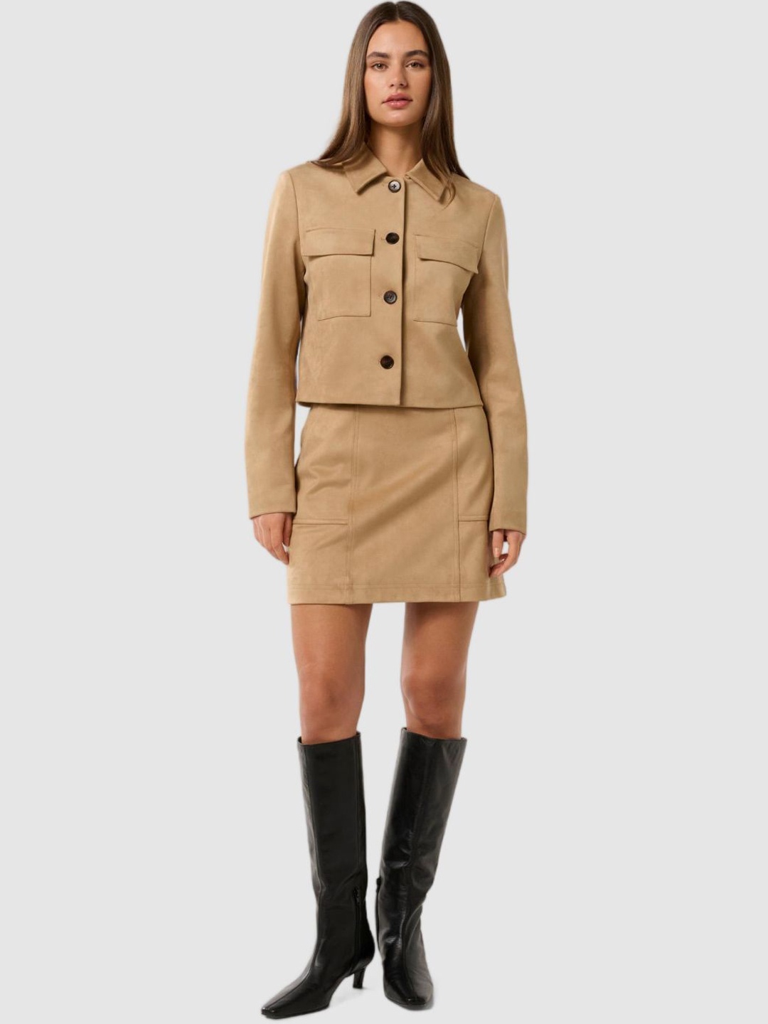 

Forever New A-Line Mini Skirt, Beige