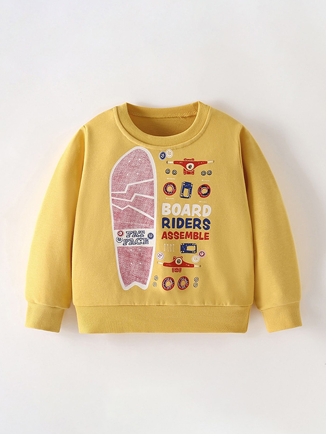 

LULU & SKY Boys Printed Sweatshirt, Yellow