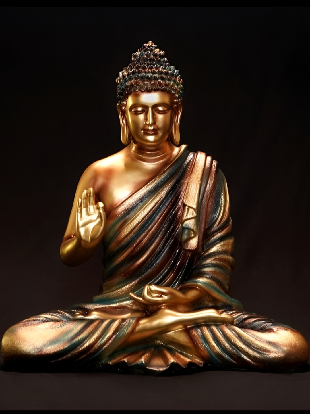 

Vrinban International Gold-Toned Buddha Idol Showpiece