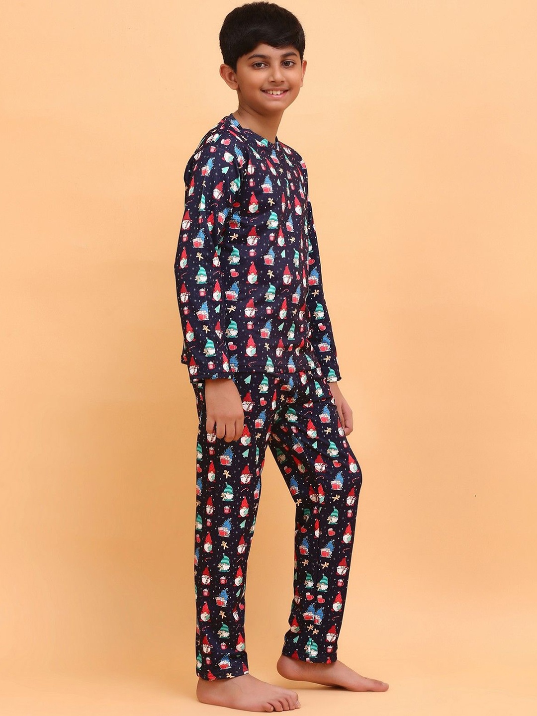 

Ninos Dreams Kids Printed Night suit, Navy blue