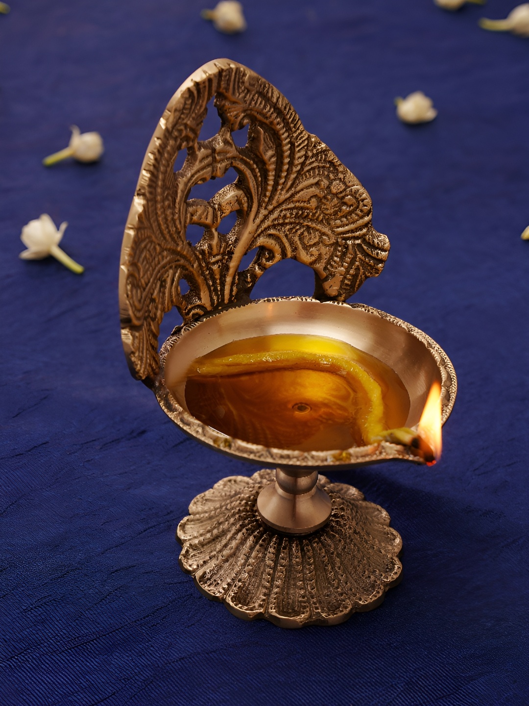 

JAYPORE Textured Antique Diyas, Gold