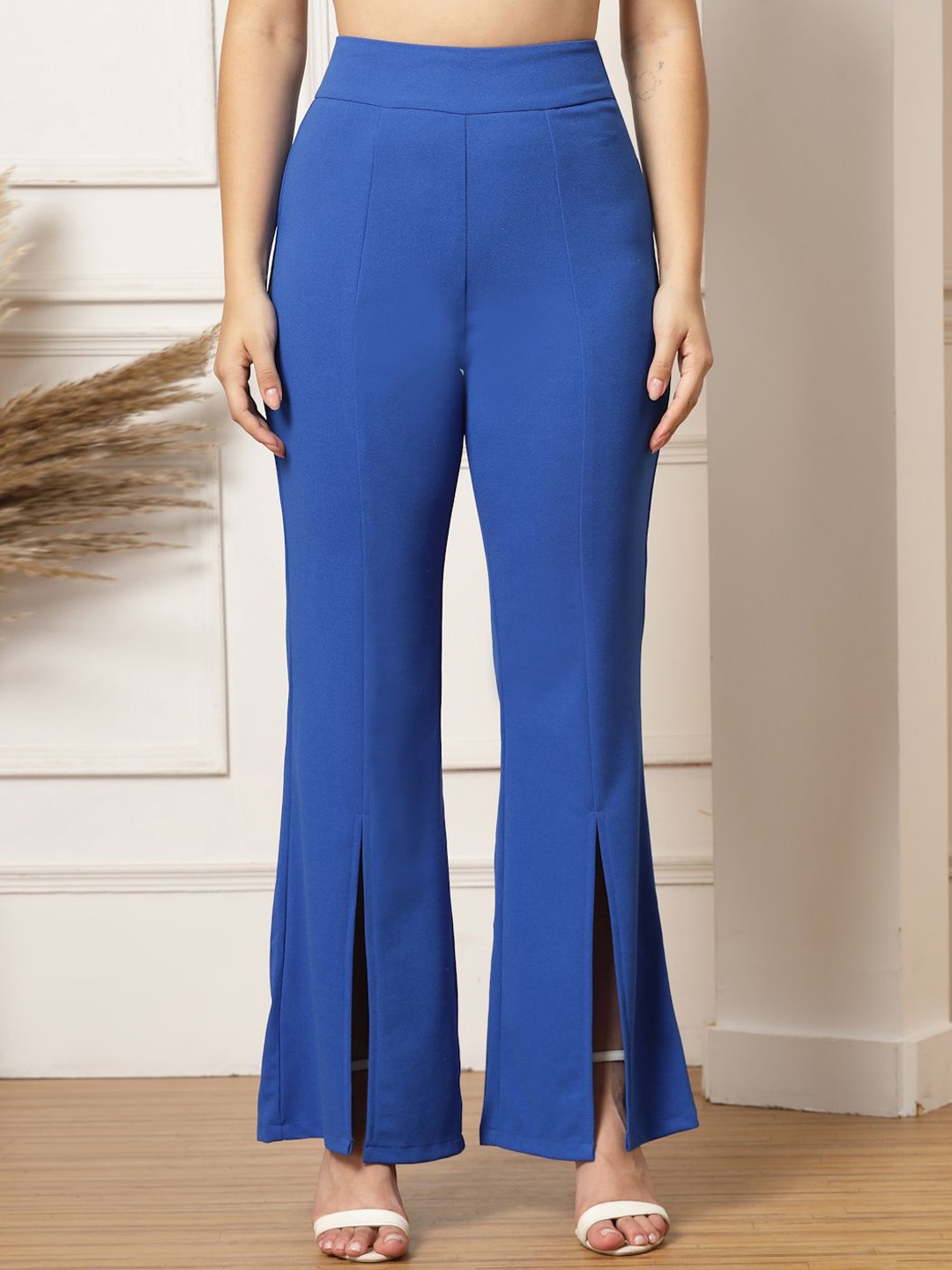 

aayu Women Relaxed High-Rise Trousers, Navy blue