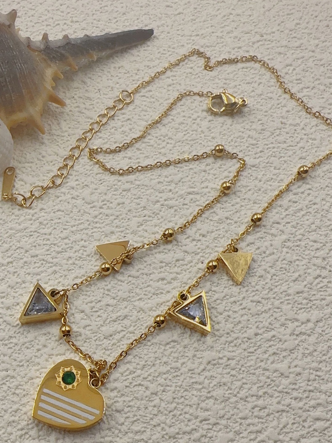 

Just Lil Things Gold-Plated Stone Studded Minimal Chain