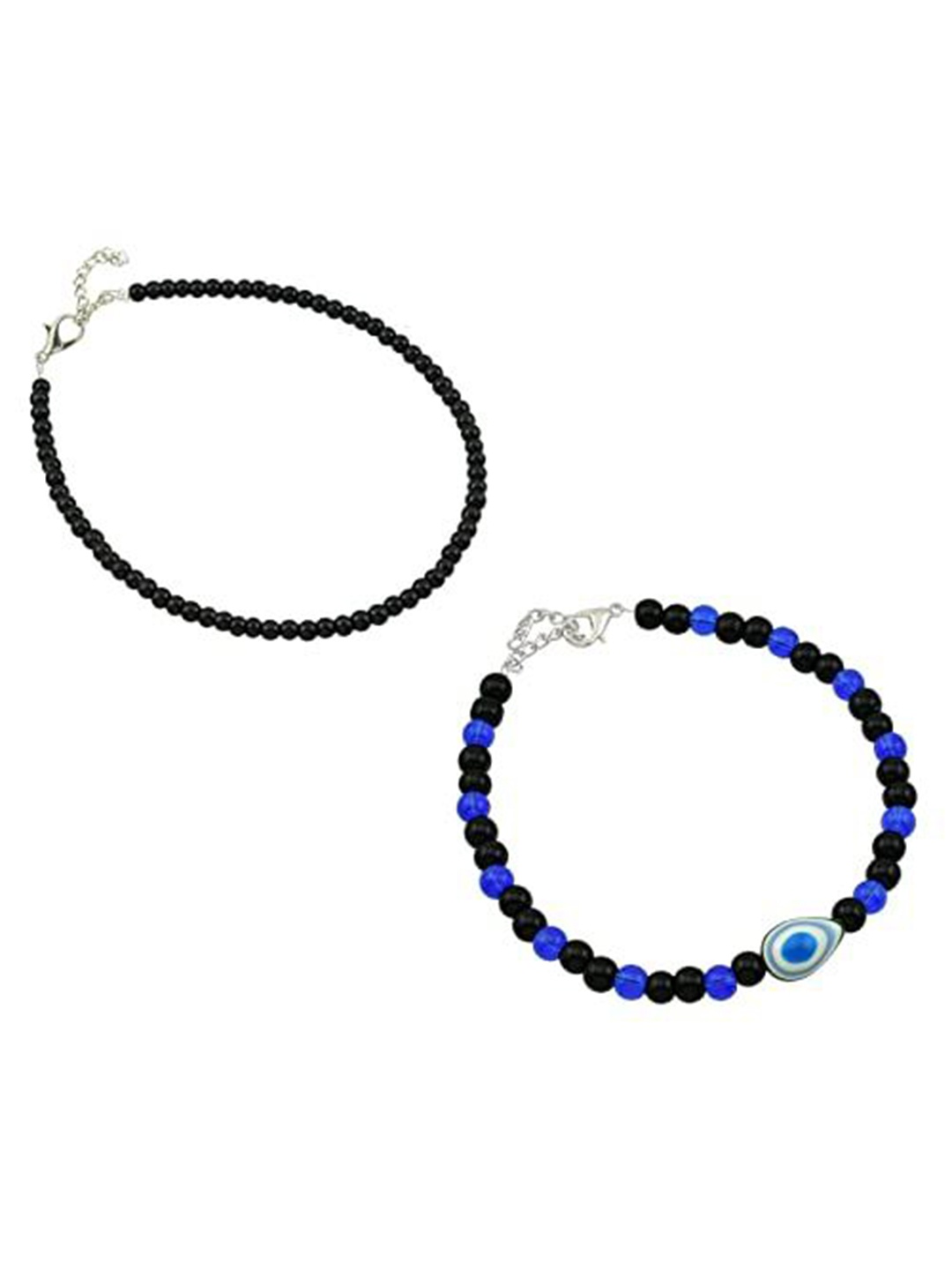 

HIGH TRENDZ Set of 2 Beaded Anklet, Black