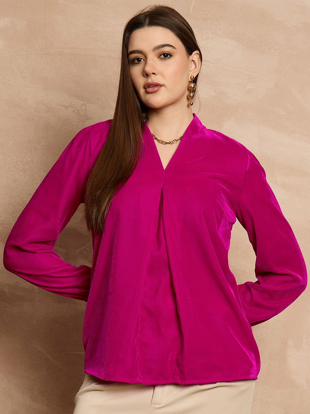 

all about you Velvet Top, Fuchsia