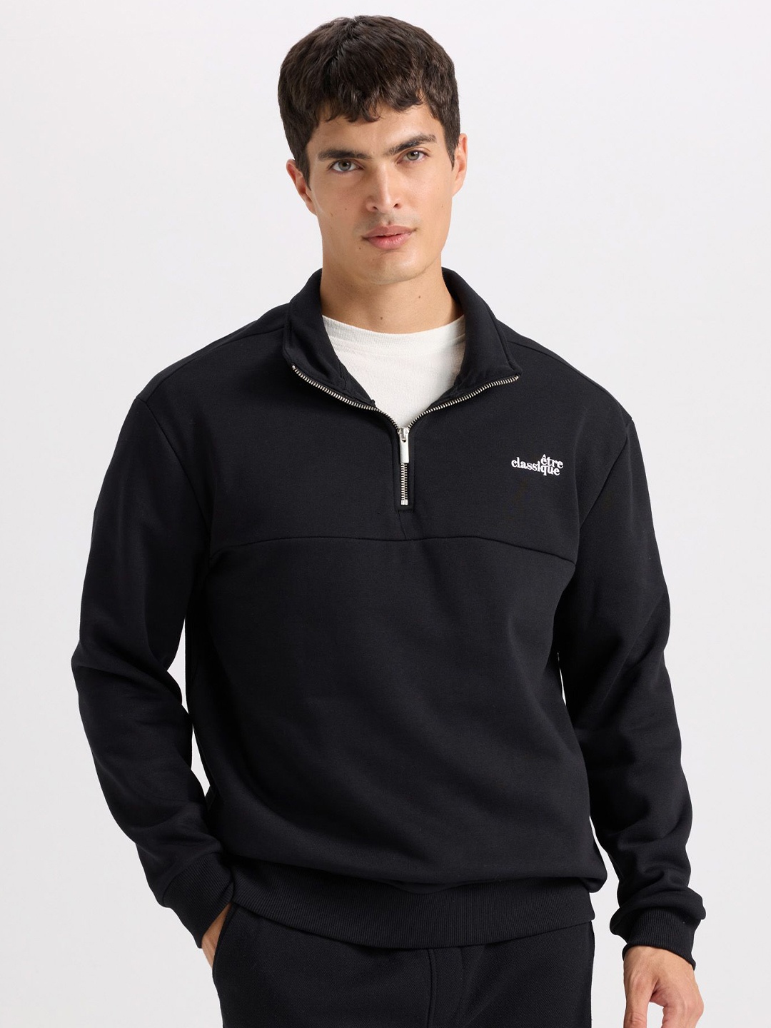 

DeFacto Men Typography Printed Pullover, Black