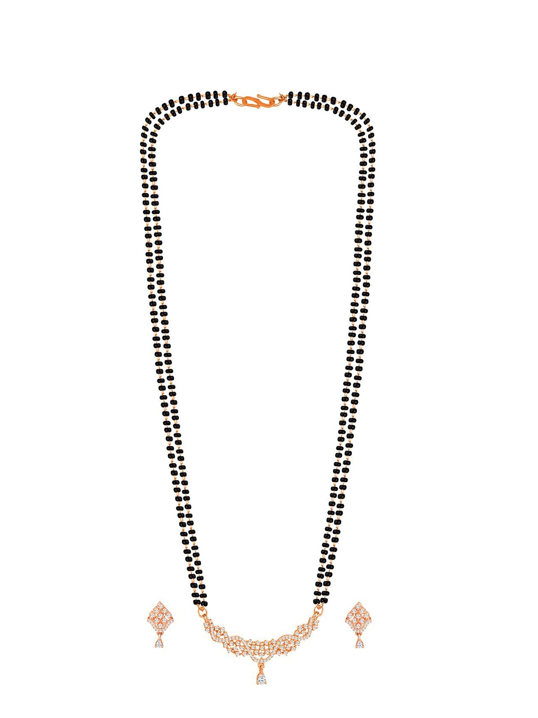 

Peora Rose Gold-Plated Artificial Stones Mangalsutra