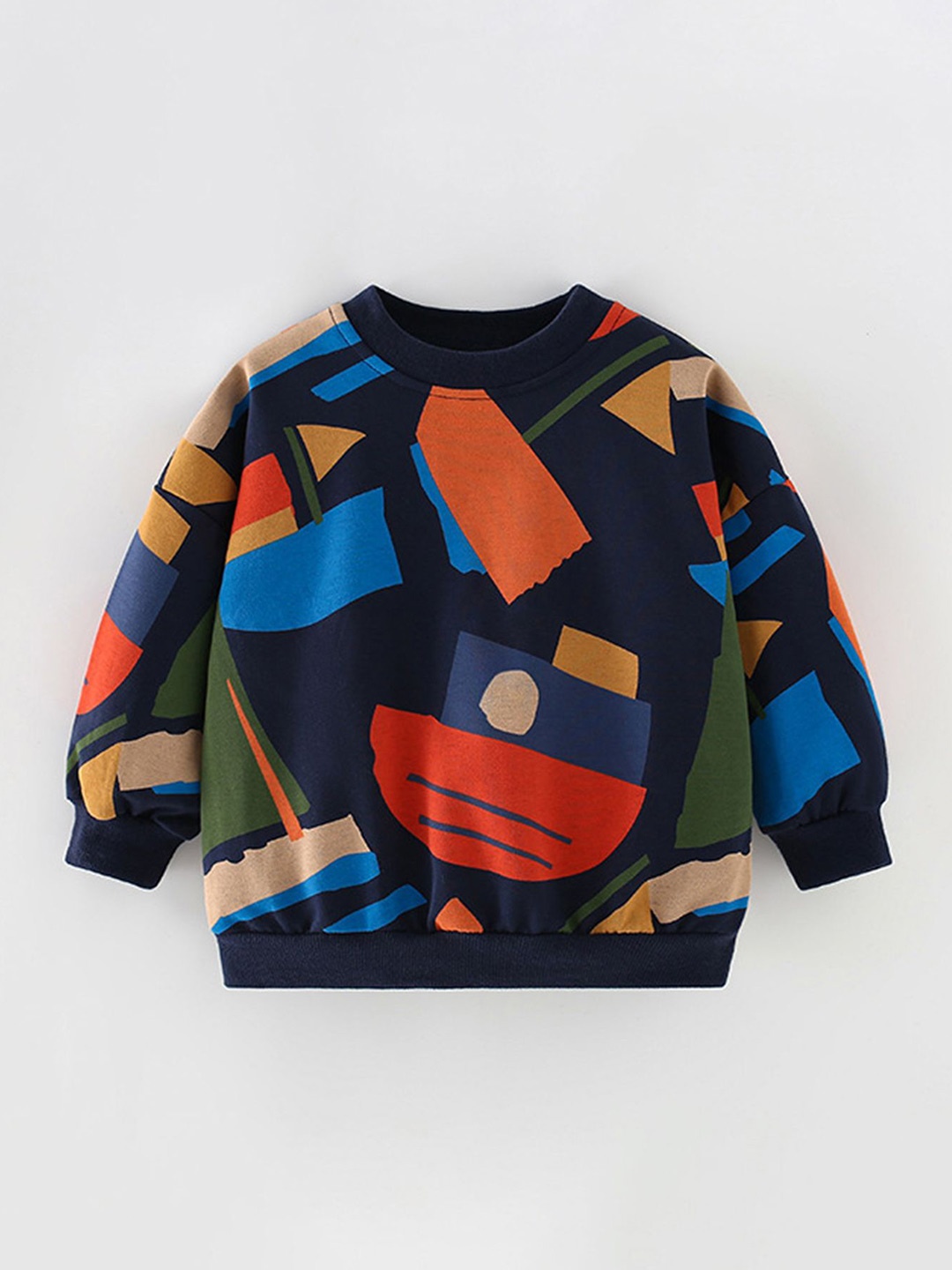 

LULU & SKY Boys Printed Sweatshirt, Navy blue